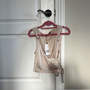 satin zara top
